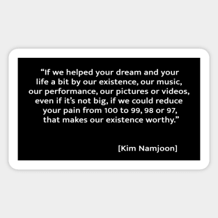 Kim Namjoon BTS quote Sticker